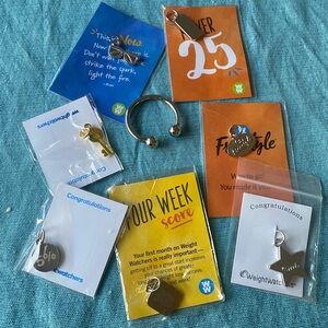 Weight watchers charms and ring lot of 7